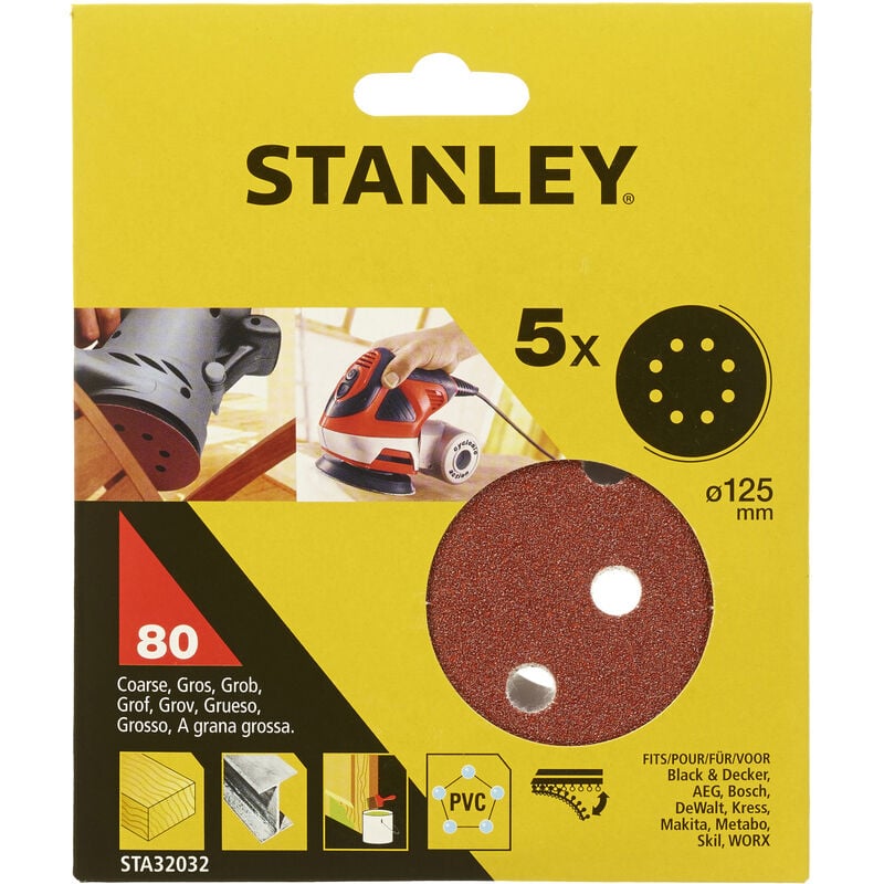 foto del prodotto stanley sta32032 x32032 5 dischi vel. rot orb. 125 gr.80 piranha