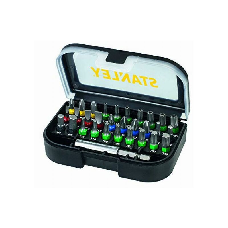 foto del prodotto stanley sta60490 set per cacciavite con supporto magnetico sta6049031 pezzi colori codificati
