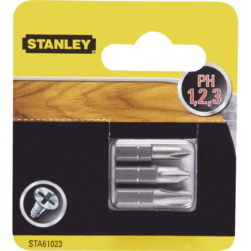 foto del prodotto stanley sta61023 x61023 3 inserti mm.25 ph 1 2 3 piranha