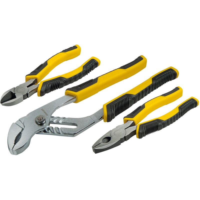 foto del prodotto stanley stht0 74471 set de control grip pliers, incl. pinze universali, diagonali e tronchesi