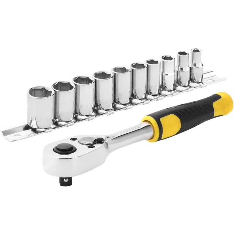 foto del prodotto stanley stmt82666 0 set cricchetto attacco 1 4 chiavi a bussola 11 pezzi