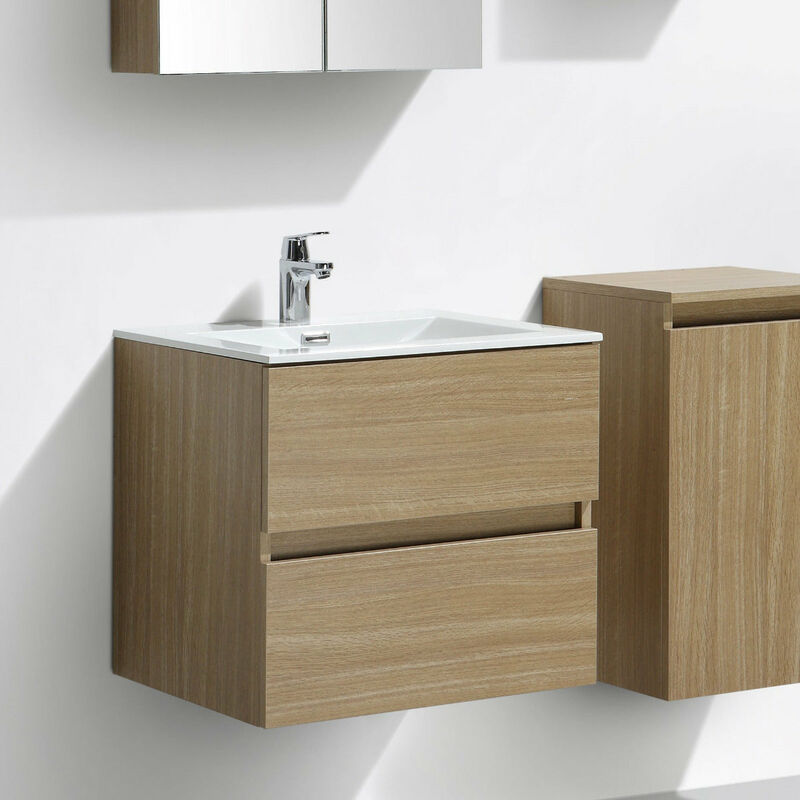foto del prodotto stano. mobile bagno singolo lavabo siena 60 cm rovere chiaro