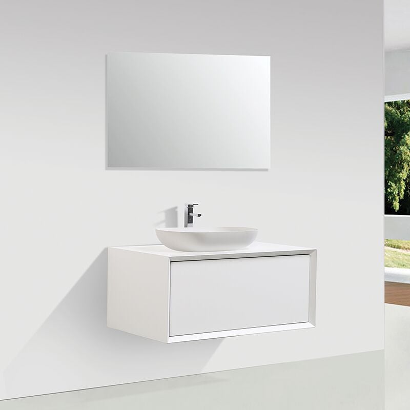 foto del prodotto stano. mobile bagno sospeso con vasca palio 90 cm bianco opaco