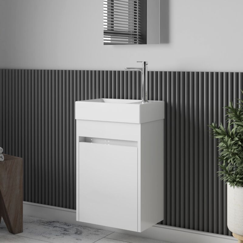 foto del prodotto stano. mobile da bagno lavamano messina 45 cm laccato bianco