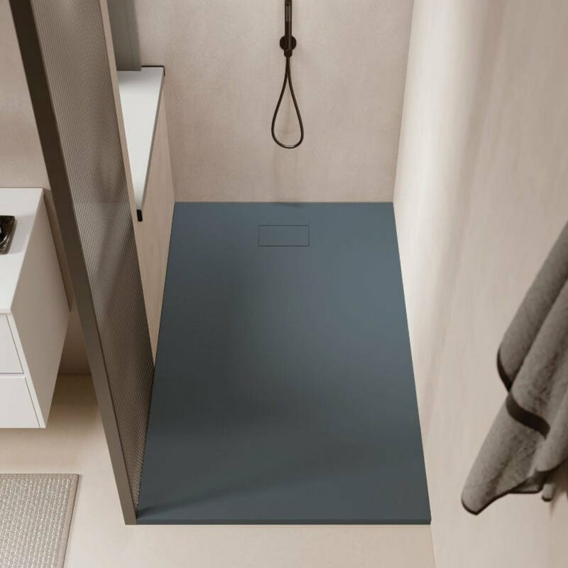 foto del prodotto stano. piatto doccia ultrasottile 90 x 160 cm piatto in solicast finitura ardesia grigio basalto