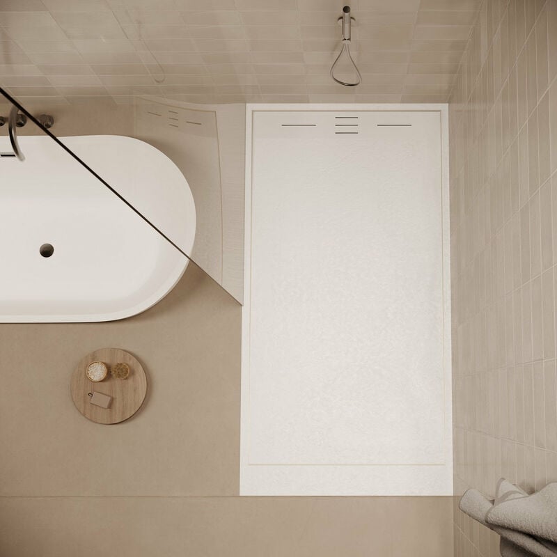 foto del prodotto stano. piatto doccia ultrasottile 90 x 180 cm salvi in solicast finitura ardesia bianco