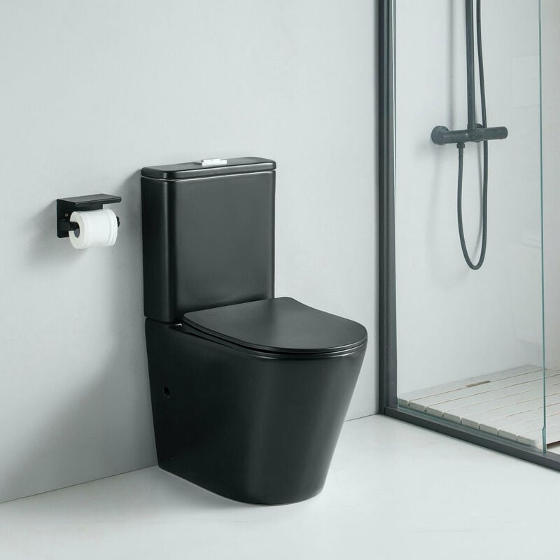 foto del prodotto stano. sanitario wc a terra di stile design cipoli in ceramica nero opaco