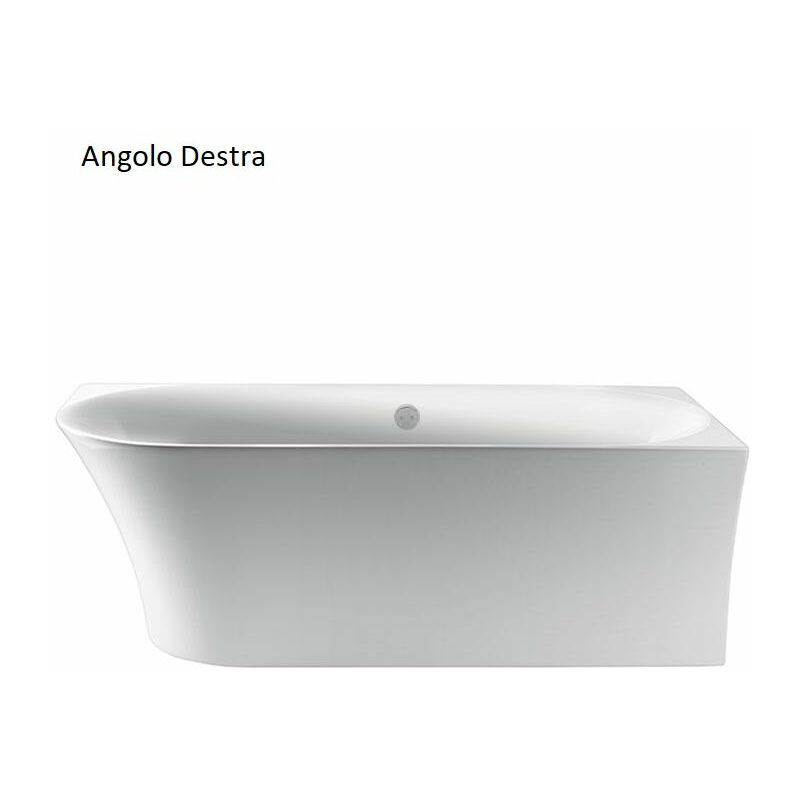 foto del prodotto stano. vasca a parete di design ovale elizabeth bianca 170 cm angolo destra