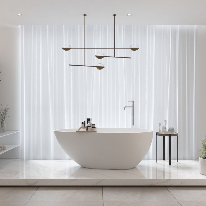 foto del prodotto stano. vasca freestanding helsinki ovale in solid surface 150 cm