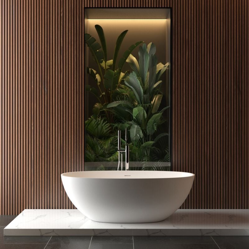 foto del prodotto stano. vasca freestanding malmo ovale in solid surface 165 cm