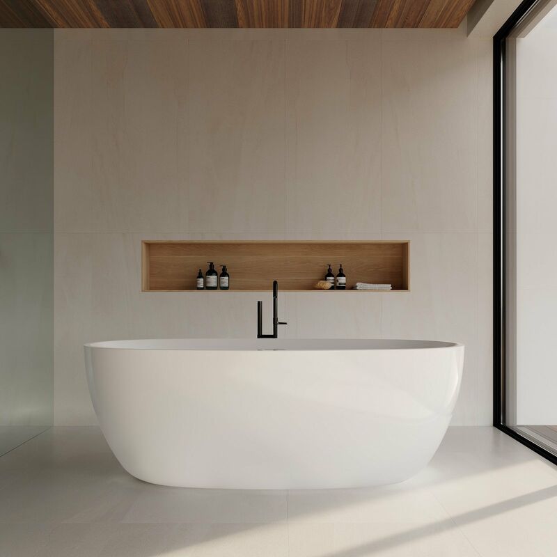 foto del prodotto stano. vasca freestanding ovale denver bianca 170 cm