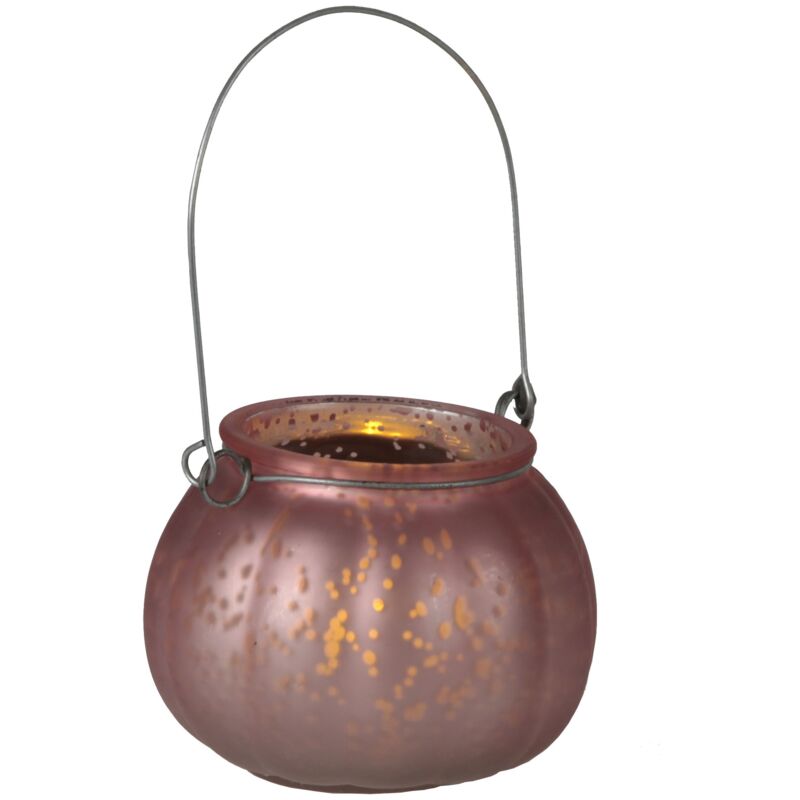 foto del prodotto star 062 82 jara lanterna con candela led vetro plastica rame 10 x 8,5 cm