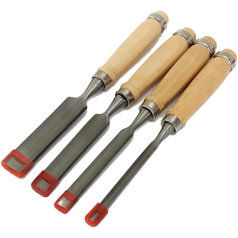 foto del prodotto star grupa topex scalpelli per legno serie 4 pz manico in legno misure 6 12 18 24 mm