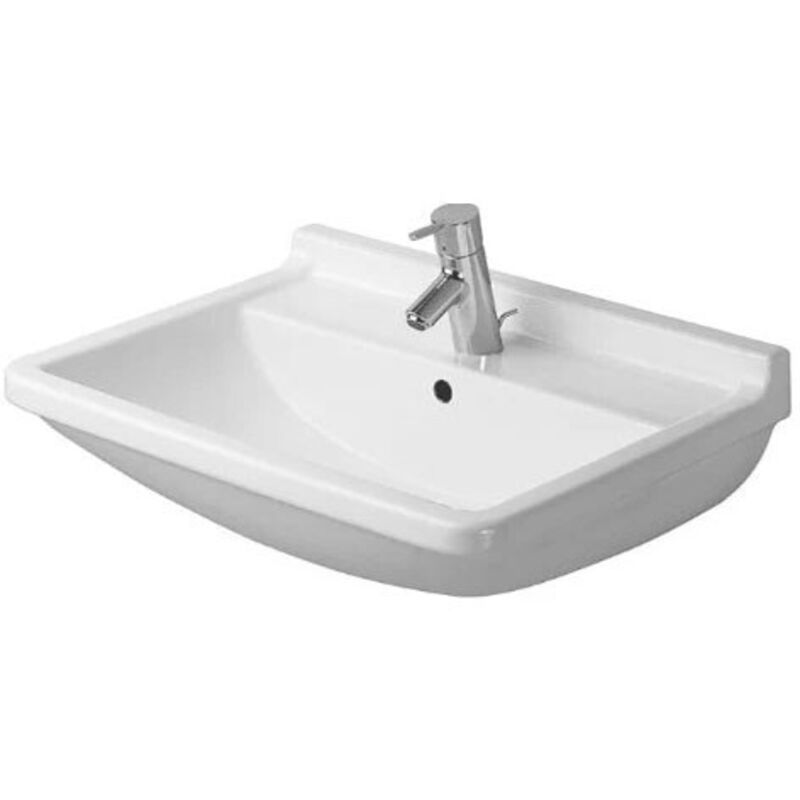 foto del prodotto starck 3 lavabo con piano rubinetteria troppopieno 1 foro rubinetto 600x450mm bianco - duravit