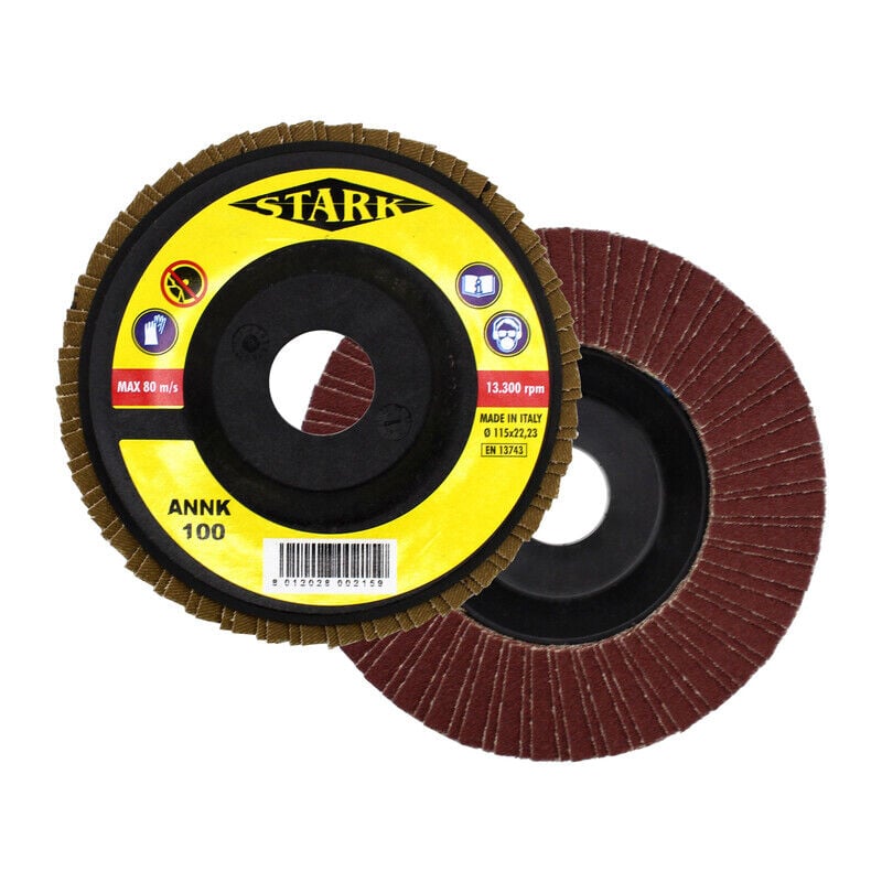 foto del prodotto stark disco abrasivo a lamelle mm.115x22 gr. 80. prezzo per 1 pezzo.