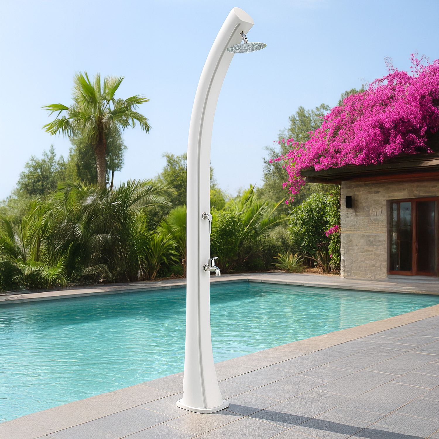 foto del prodotto starmatrix rioxxl ss0935xxl white doccia a riscaldamento solare curva in polietilene h226 cm bianco