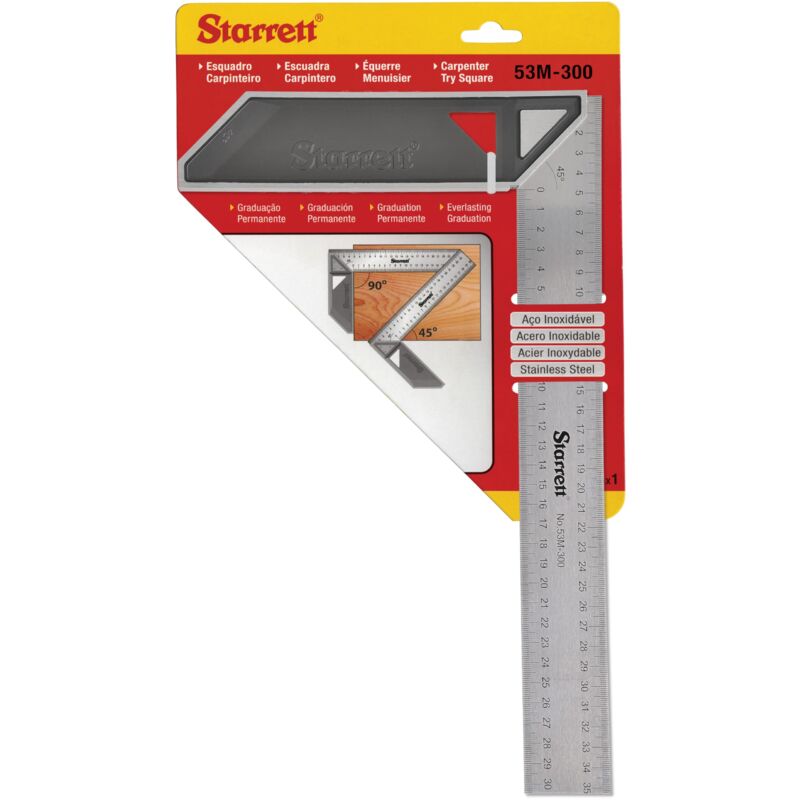 foto del prodotto starrett k53m 300 s squadra da falegname in acciaio inossidabile