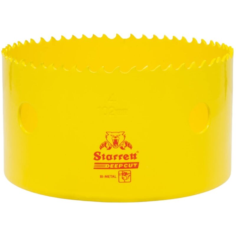 foto del prodotto starrett sega a tazza per taglio profondo, dch0400, bimetallica resistente, con denti extra in cobalto hss, per metalli, legno, ghisa, fibra di