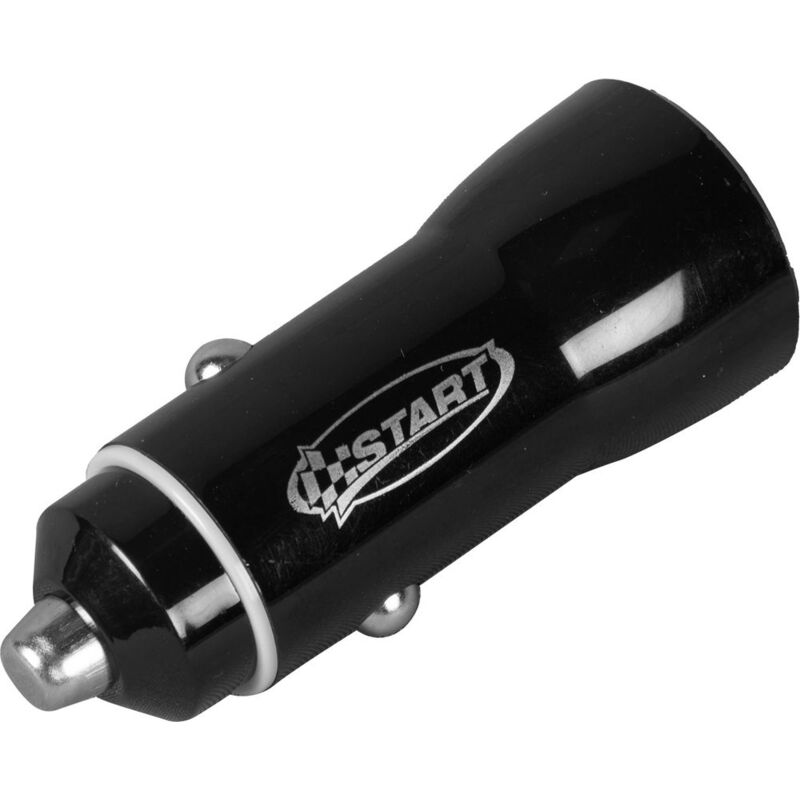 foto del prodotto start caricatore presa accendisigari auto nero, usb e usb c, output dc 5 v 2.1 max, controllo intelligente