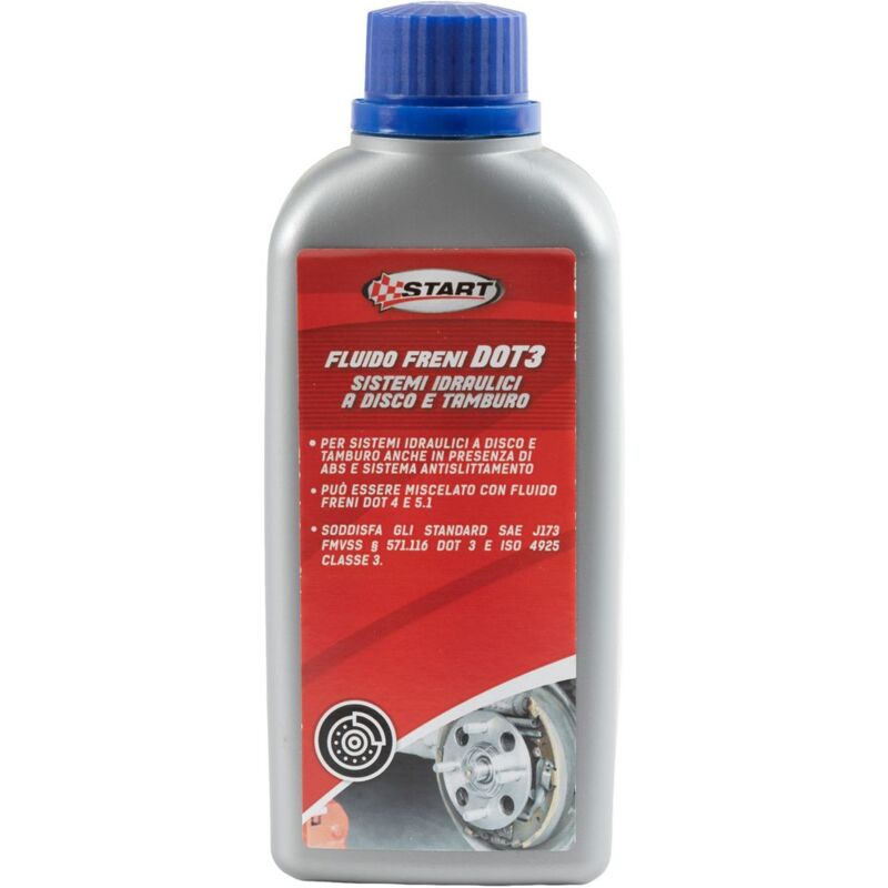 foto del prodotto start fluido per freni dot 3 per sistemi idraulici a disco e tamburo anche con abs, antislittamento 250ml