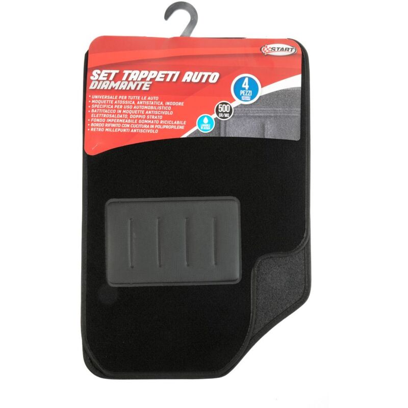 foto del prodotto start set completo tappeti auto diamante in moquette 500 gr mq universale