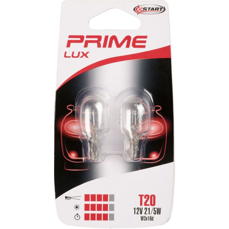 foto del prodotto start t20 coppia di lampadine in vetro biluce per luci auto 12v 21 5w w3x16d