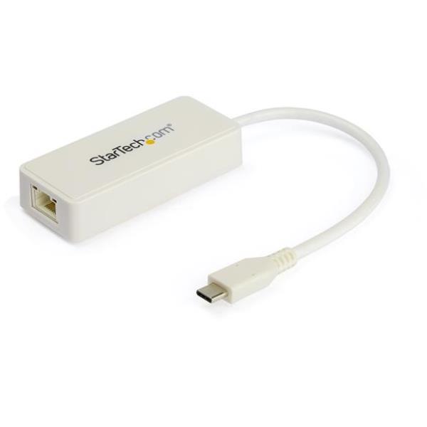 foto del prodotto startech.com adattatore ethernet usb c con porta usb a adattatore di rete nic usb 3.0 usb 3.1 tipo c a rj45 convertitore usb c a rj45 1gb compatibile tb3 macbook chomebook bianco