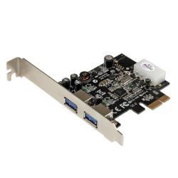 foto del prodotto startech.com adattatore scheda superspeed usb 3.0 con 2 porte pci express pcie con uasp alimentazione lp4