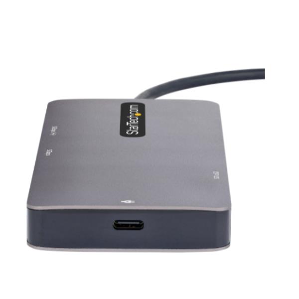 foto del prodotto startech.com adattatore usb c multiporta, doppio hdmi 4k 60hz, hub usb a 5gbps a 2 porte, 100w power delivery pass through, gbe, sd microsd, cavo da 30cm, dock da viaggio, docking station usb c per laptop