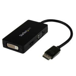 foto del prodotto startech.com cavo adattatore 3 in 1 displayport a vga dvi hdmi convertitore dp a vga hdmi dvi