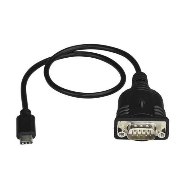foto del prodotto startech.com cavo adattatore da usb c a seriale con com port retention cavo convertitore da usb tipo c a rs232 db9 da 40 cm per plc, scanner, stampanti windows mac linux