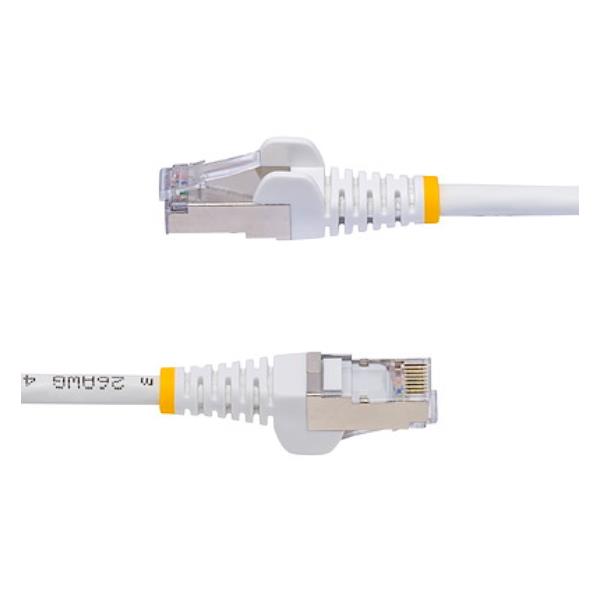 foto del prodotto startech.com cavo ethernet cat8 bianco da 5m, rj45 snagless, 25g 40g, 2000mhz, 100w poe , s ftp, cavo lan in rame puro 26awg, lszh, cavo patch di rete schermato con rilievi di trazione, testato individualmente