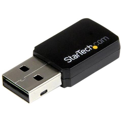 foto del prodotto startech.com chiavetta adattatore wireless ac doppia banda wifi usb 2.0 pennetta scheda di rete 802.11ac 1t1r
