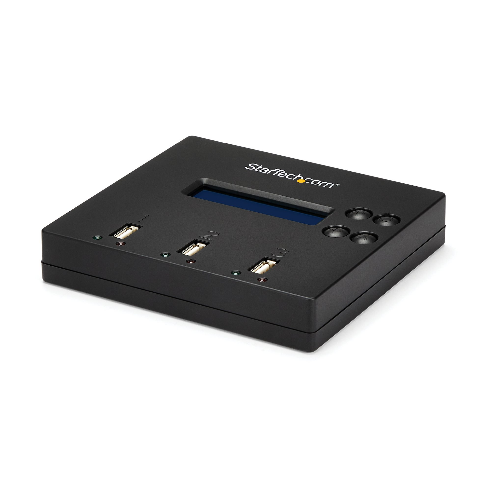 foto del prodotto startech.com docking station per unit flash usb duplicatore eraser standalone 1 2 per chiavette usb consente la copia del sistema, dei file e dell unit a 1,5 gb min, cancellazione a 1 o 3 passaggi, display lcd