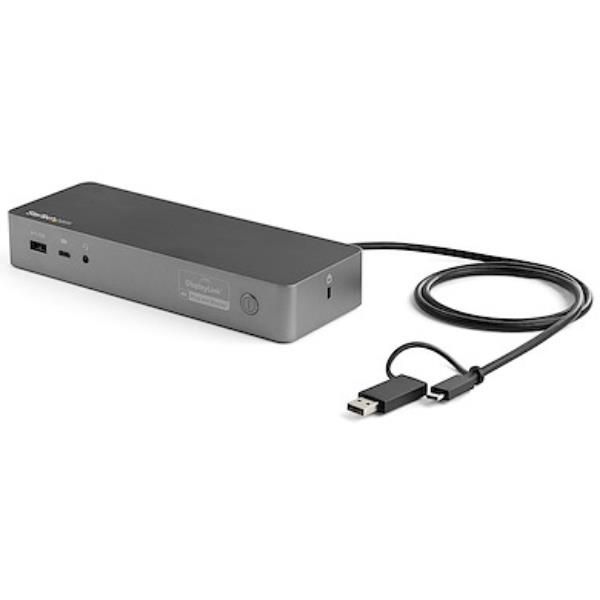 foto del prodotto startech.com docking station usb c e usb a docking station universale per portatili, doppio 4k dp e hdmi, 100w pd, mac windows chrome os, hub 4x usb 5gbps, gbe