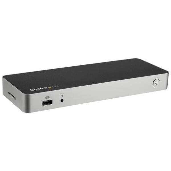 foto del prodotto startech.com docking station usb c per portatili a doppia uscita video dual 4k usb power deliver 60w lettore scheda memoria sd