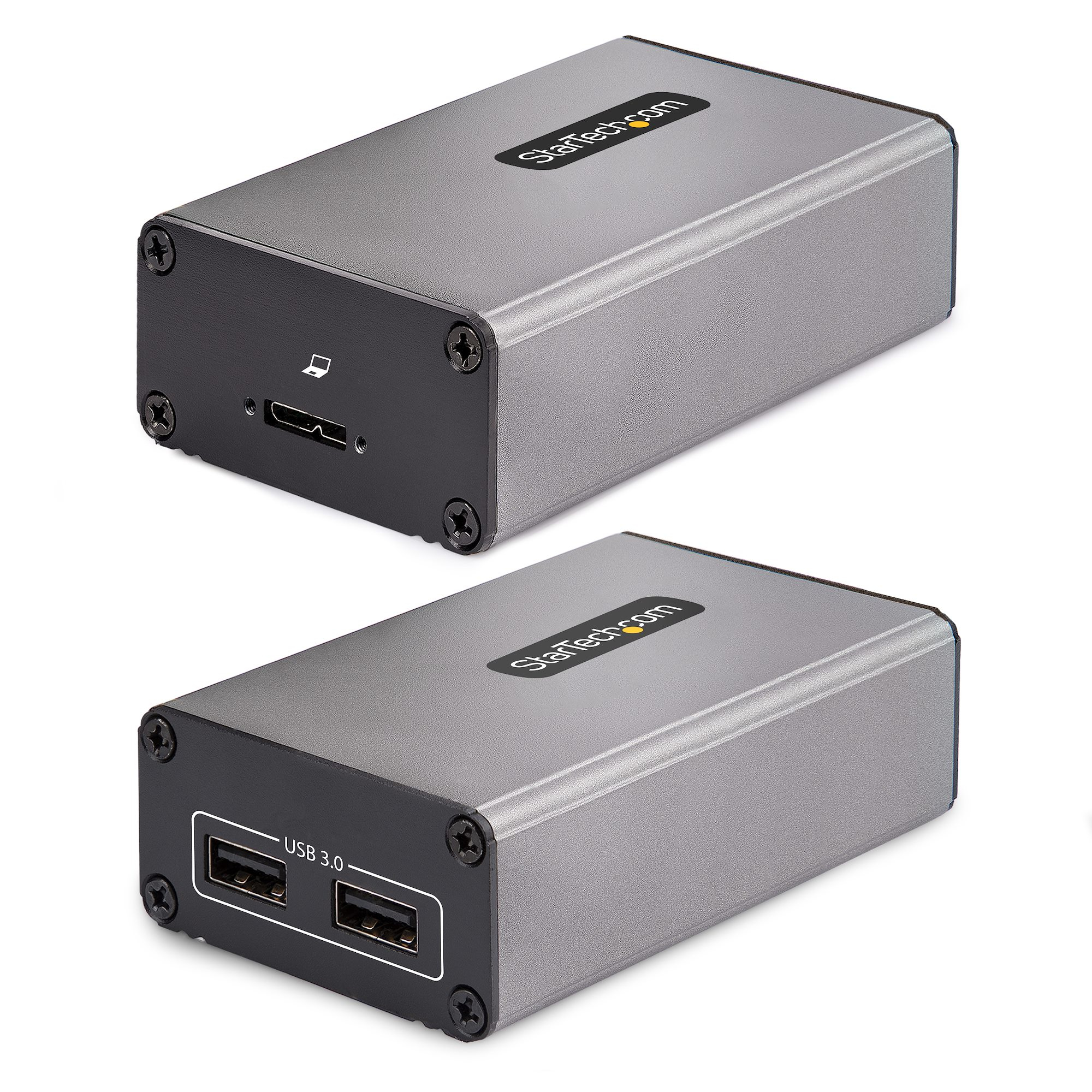 foto del prodotto startech.com extender usb 3.0 a 2 porte su fibra multimodale om3 lc lc hub 2x usb a 5gbps resistente estensore usb su fibra ottica fino a 350m extender usb ottico
