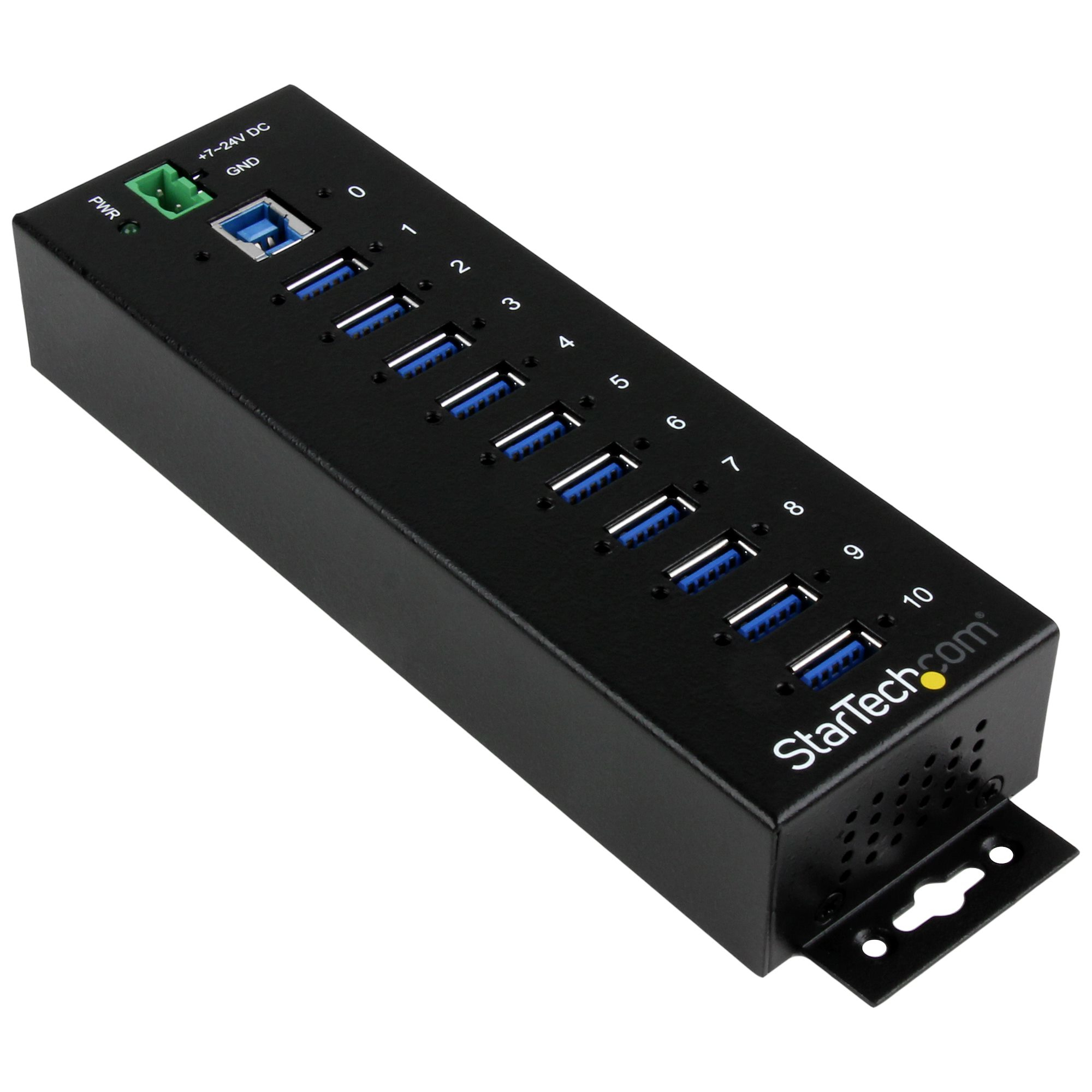 foto del prodotto startech.com hub industriale usb 3.0 a 10 porte perno e concentratore usb 3.0 con esd e protezione da sovratensioni
