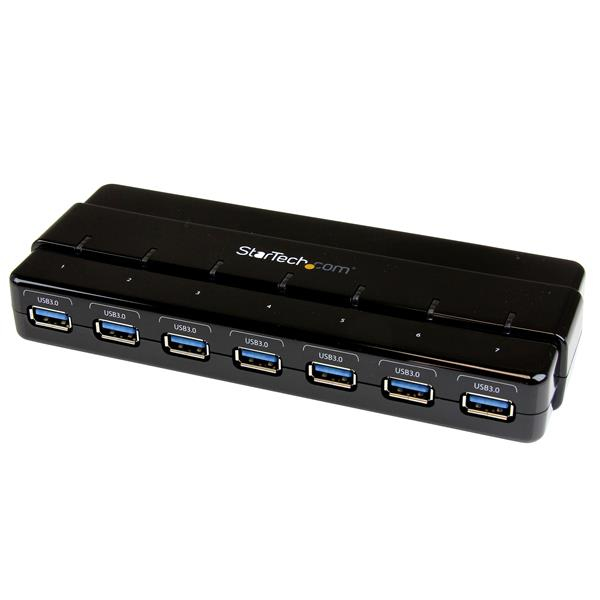 foto del prodotto startech.com hub usb 3.0 a 7 porte alimentato perno e concentratore usb 3.0 ultra veloce nero