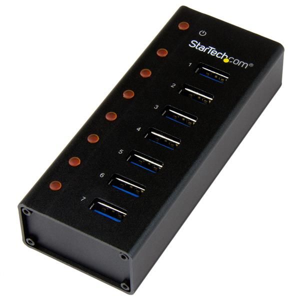 foto del prodotto startech.com hub usb 3.0 a 7 porte con case metallico perno e concentratore usb 3.0 desktop montabile a parete