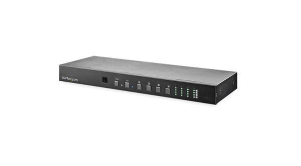 foto del prodotto startech.com matrice switch hdmi 4x4 con controllo audio e ethernet switch video hdmi 4k 60hz splitter hdmi 2.0 montabile a rack con telecomando