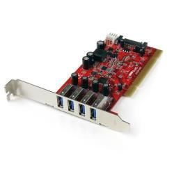 foto del prodotto startech.com scheda pci con 4 porte usb 3.0 5gbps superspeed con alimentazione sata sp4