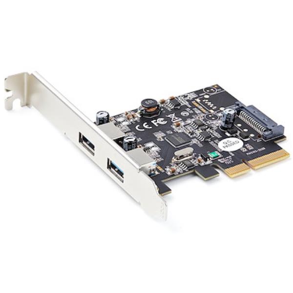 foto del prodotto startech.com scheda pcie usb 3.1 a 2 porte scheda di espansione pci express usb 3.2 gen 2 type a 10gbps adattatore da pci express a usb profilo completo basso windows e linux