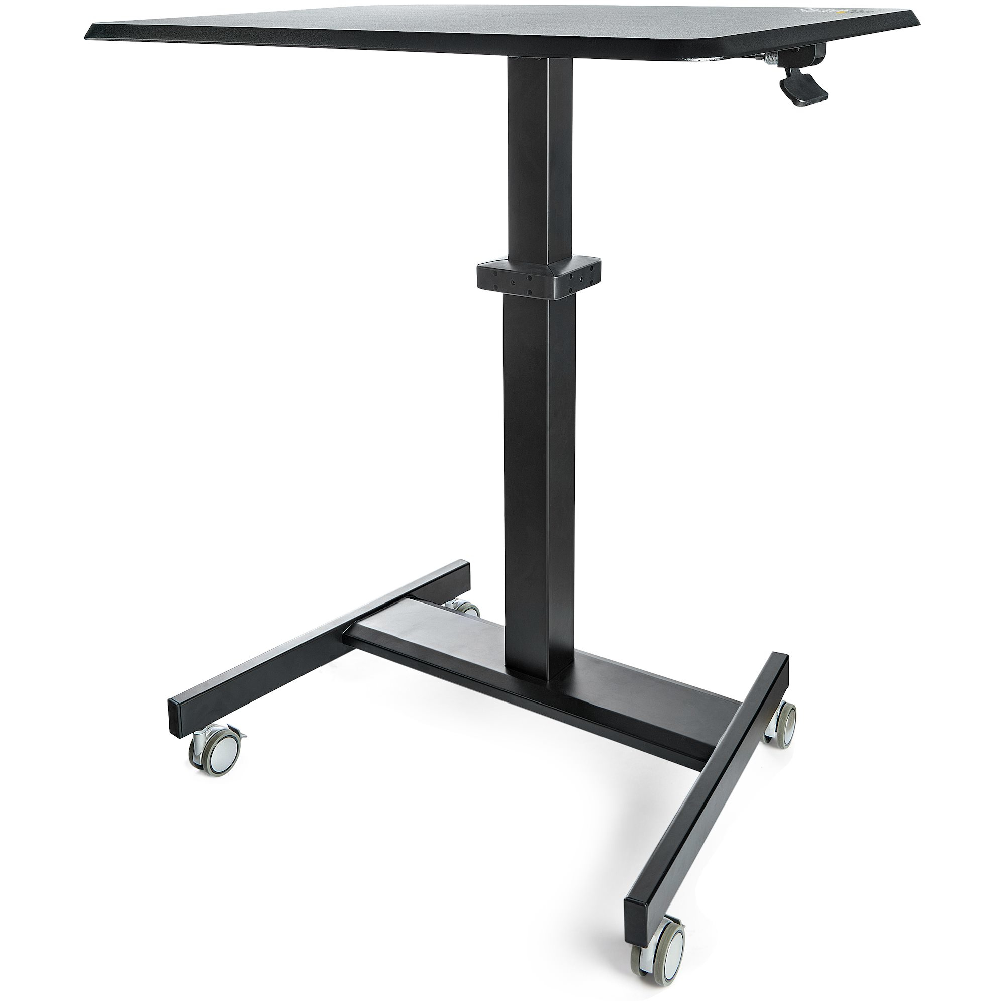foto del prodotto startech.com scrivania sit stand per lavorare in piedi o seduti postazione di lavoro ergonomica mobile e regolabile in altezza standing workstation desk per computer pc su ruote bloccanti per studenti insegnati