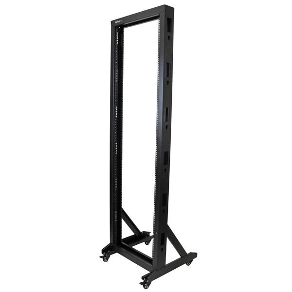 foto del prodotto startech.com server rack a 2 montanti 42u open frame, armadio rack di rete 19 con ruote, rack server 19 pollici a telaio aperto per apparecchiature av dati media it, quadro rack dati per spazi domestici ufficio