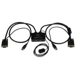 foto del prodotto startech.com switch commutatore kvm usb vga a 2 porte alimentato via usb con pulsante di commutazione a distanza