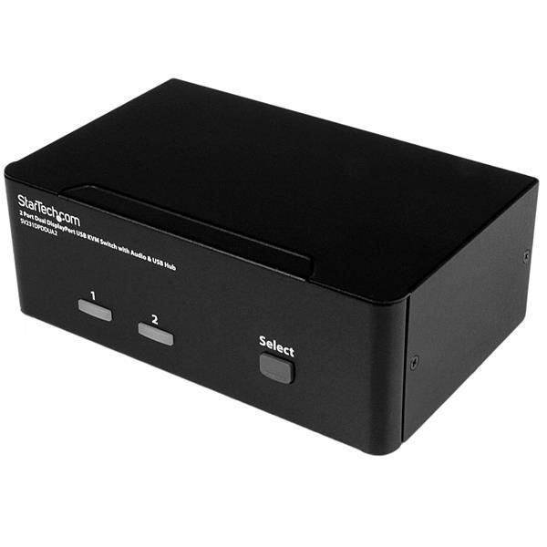 foto del prodotto startech.com switch kvm a 2 porte displayport per doppio monitor - 4k 60hz - sv231dpddua2