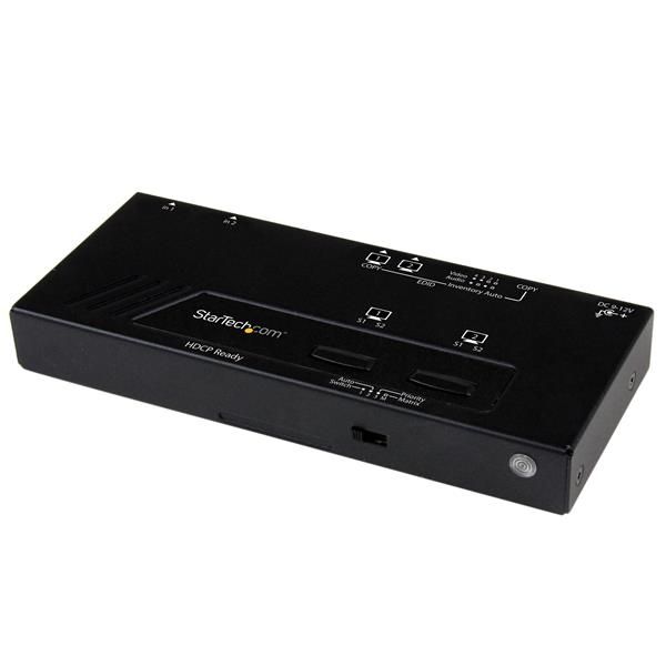 foto del prodotto startech.com switch matrice hdmi 2x2 con commutazione automatica e prioritaria - 1080p - vs222hdq