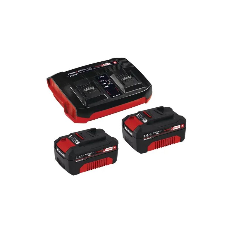 foto del prodotto starter kit einhell pxc 2x 3.0ah con doppiacaricatore power x-change