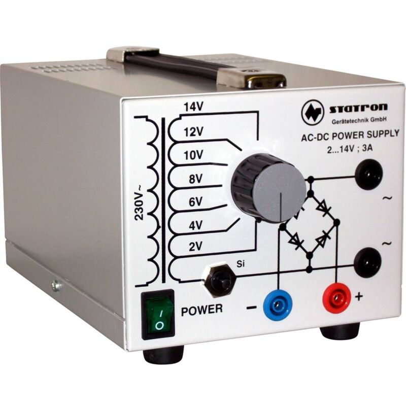 foto del prodotto statron 5359.0 alimentatore da laboratorio regolabile 2 14 v 3 a 42 w num. uscite 2 x